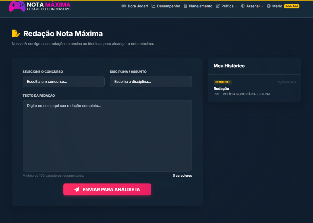 Corretor de Redação com IA – Nota Máxima